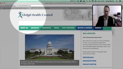 Web pages for jobs in Global Health