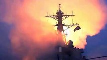 USS Stout Launching Tomahawk Cruise Missiles