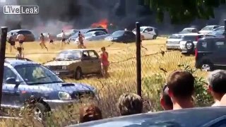 More than 40 cars burned in a moment