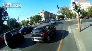 Bus hits biker in Budapest | GoPro Video