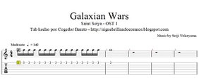 Galaxian Wars tab - Saint seiya Guitar pro