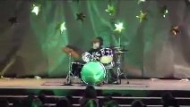 6 Year Old Kid Playing Drums in a Talent Show