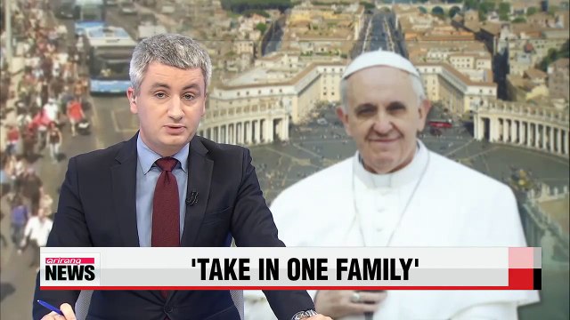 Pope Francis calls on Catholic institutions to take in refugees