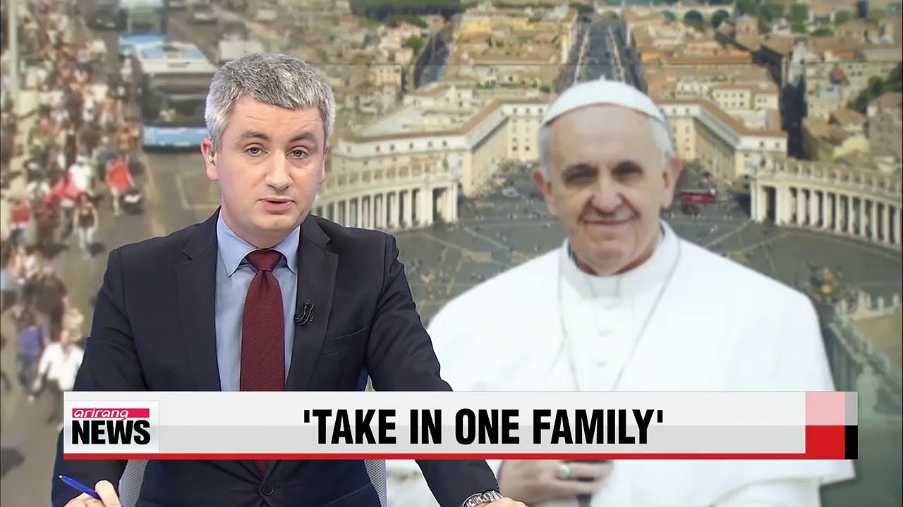 Pope Francis calls on Catholic institutions to take in refugees