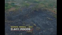 Focos de incêndio se multiplicam no Distrito Federal