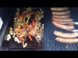 Barbeques Galore Grill32 Challenge Week 21, Day 7 - Briquettes - grilled sausage, peppers, onions