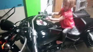 Grandbaby wanting to ride the motorcycle to work