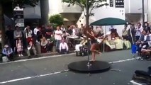 Pool dance by Japanese girl in Japan