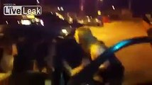 Girl gets pulled out of her car by drunk girl who wants to fight - guy jumps in and drives off
