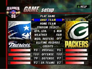 Madden NFL 98 PSX - Intro + Gameplay