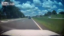 Elderly lady passes out and crashes into oncoming traffic