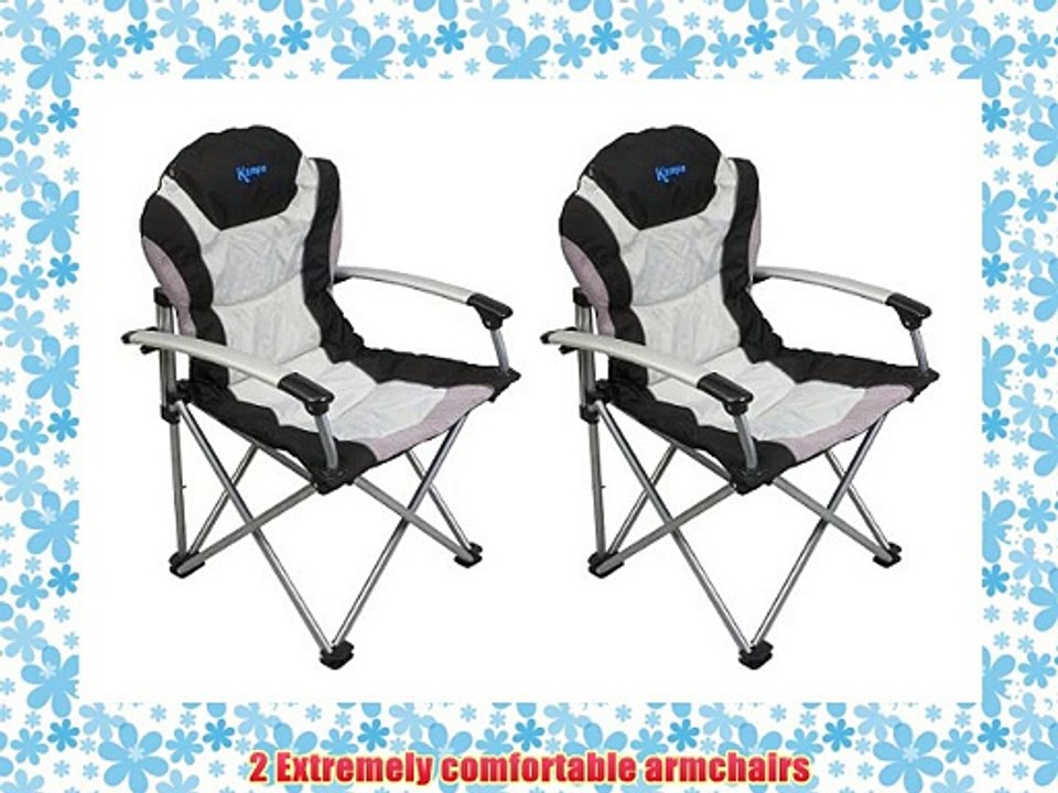 2X KAMPA THE GUV'NOR FOLDING ARMCHAIR CAMPING FOLDABLE PORTABLE GARDEN FURNITURE