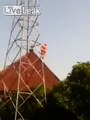 Electrocuted on high voltage tower