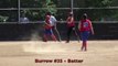 Gets Hit vs American Pastime. Fast Pitch Travel Softball Showcase. Emily Burrow Class of 2017