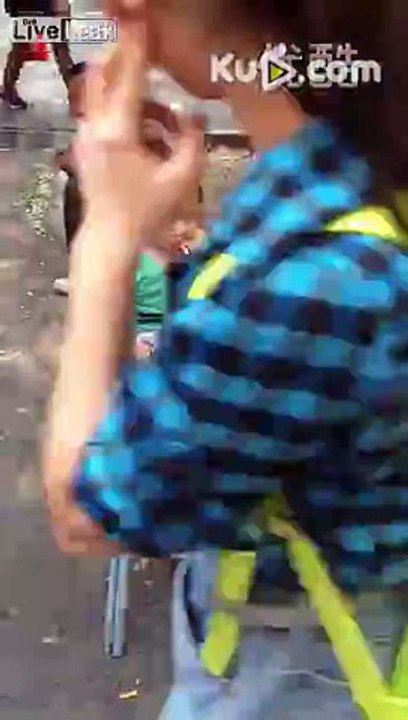 People Laugh Seeing Little Boy Smoking on Street
