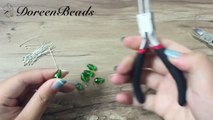 Doreenbeads Jewelry Making Tutorial - DIY Green Teardrop Beaded Tassel Earrings