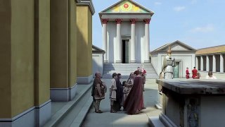 Computer reconstruction of Roman Baths Temple Courtyard