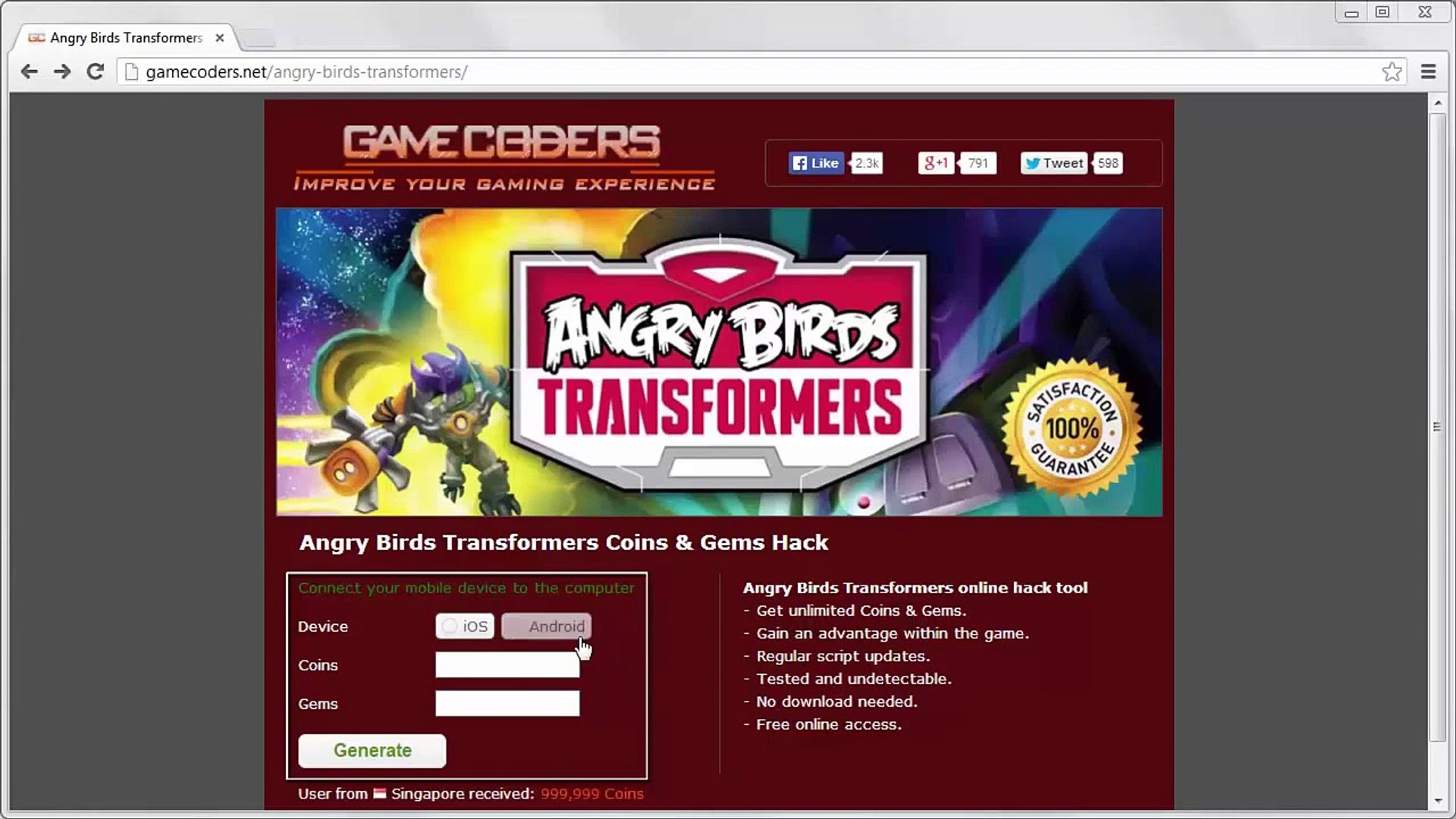 Angry Birds Transformers Gems Generator - video Dailymotion