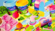 Peppa Pig Mega Dough Set Play Doh Peppa Toys Shapes Colors Moulds Cookies Fruits Vegetable Playdough