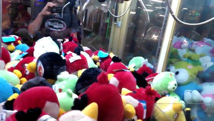 Double angry birds Claw Machine WIN!