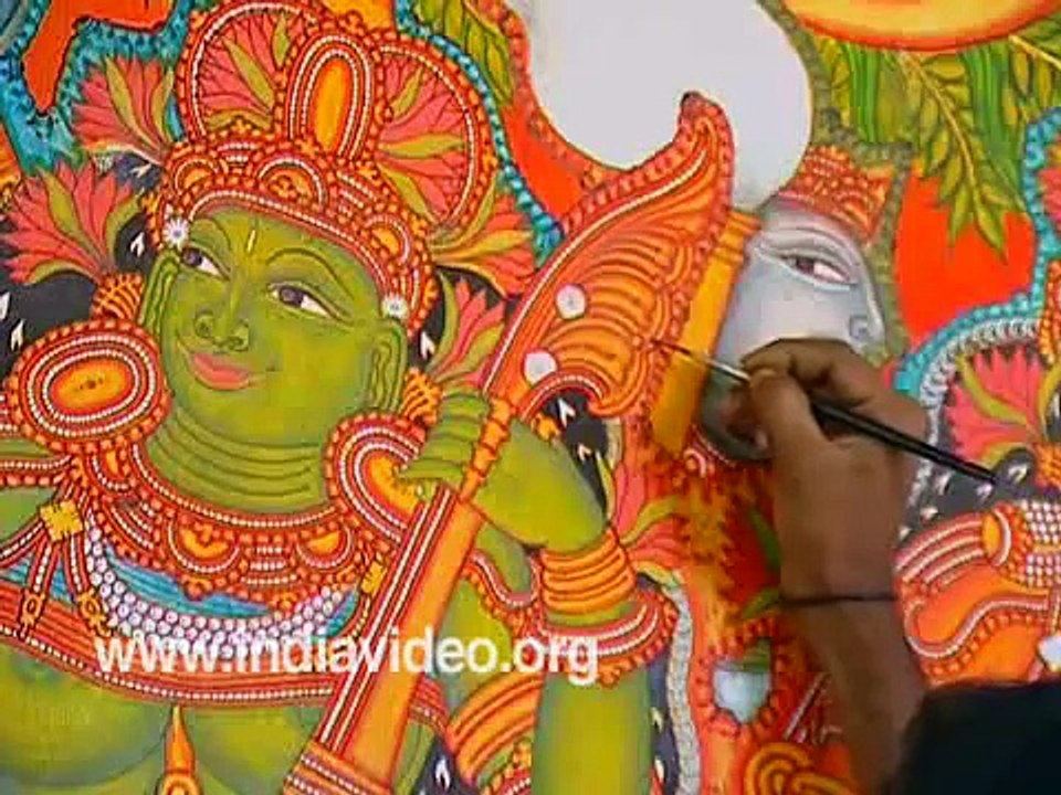 Mural Painting final touches Institute of Mural Painting, Guruvayur
