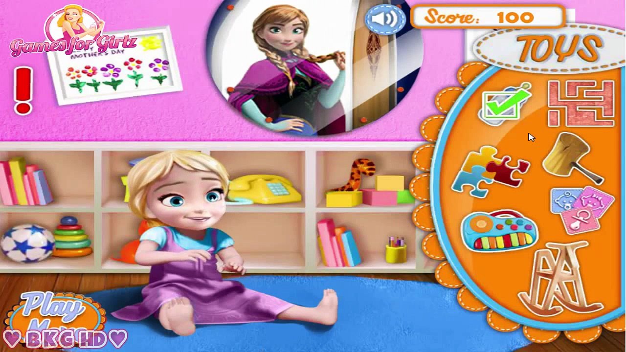 Anna Playing With Baby Elsa ♥ Disney Princess Elsa and Anna Video Game