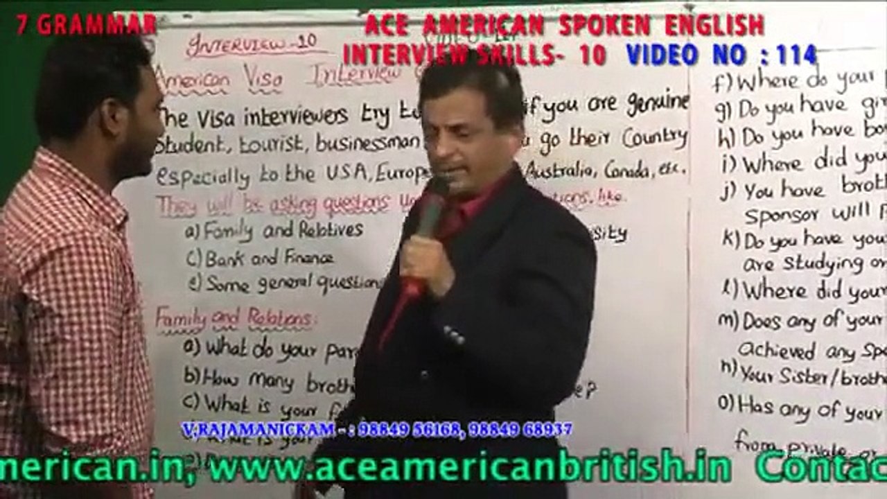 7 - AMERICAN VISA INTERVIEW QUESTIONS VIDEO NO 114