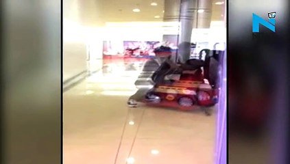 Sickening video- Toy car operator forcefully kisses a child!