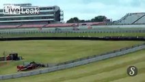 Man drives onto formula one track