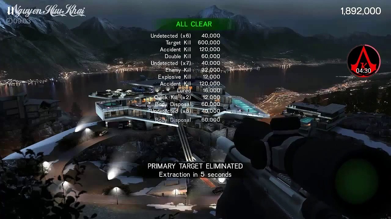 Hitman Sniper Chapter 6 Mission 30 Undetected x7 chain within the first