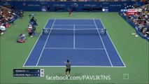 Novak Djokovic vs Roberto Bautista Agut AMAZING POINT US OPEN 2015
