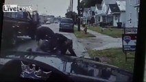 Good Samaritans come to rescue of a cop being attacked.