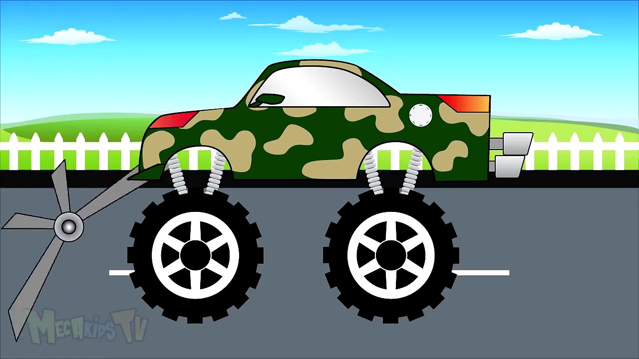 Military Truck Monster Trucks For Children - Militer Truk Rakasa Truk Untuk Anak - mega Tv Anak