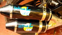 Yamaha BYSON/FZ16 double muffler leovince custom exhaust