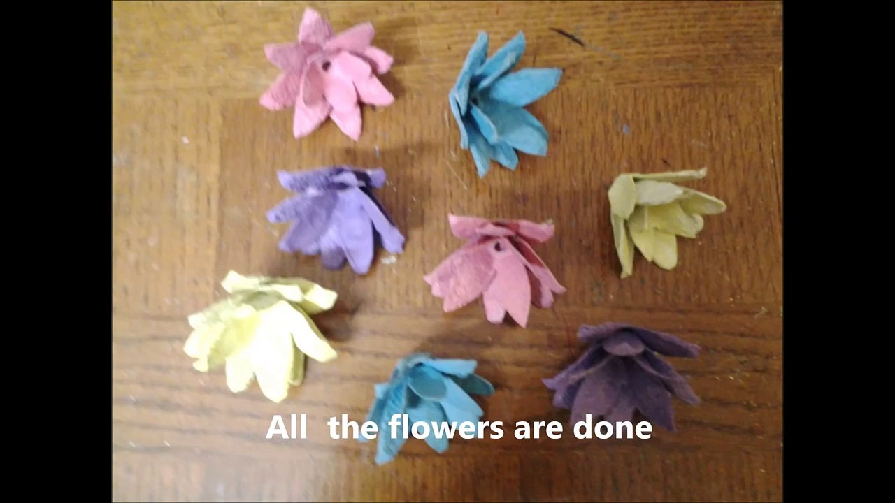 How to make an Egg tray Flower Vase and Flowers video Dailymotion
