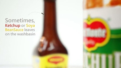 INFINITE Solid Surfaces Cleaning   Ketchup & Soy Sauce