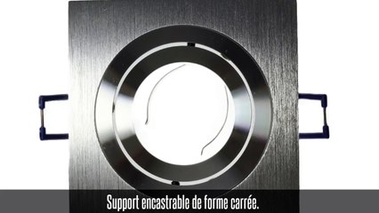 Support encastrable orientable carré argent