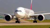 Emirates Boeing 777-300ER - Manchester Airport Loud GE90 Throttle up!