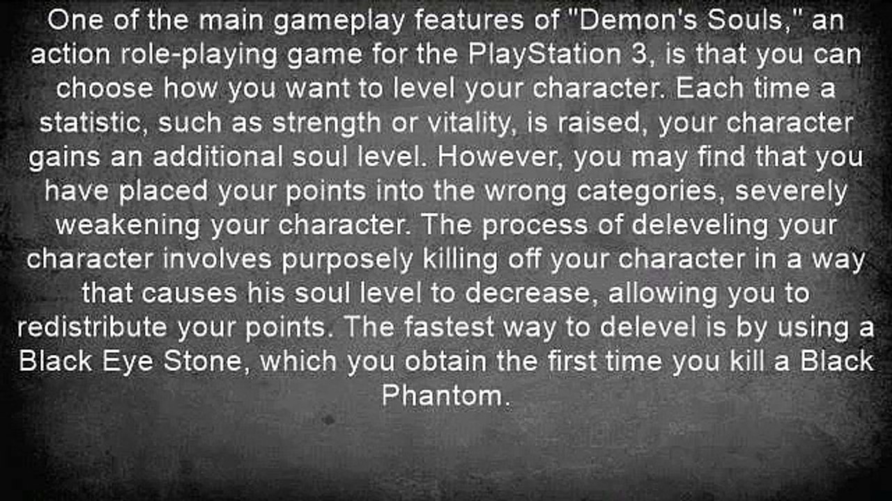 The Fastest Way To Delevel In "Demon's Souls"