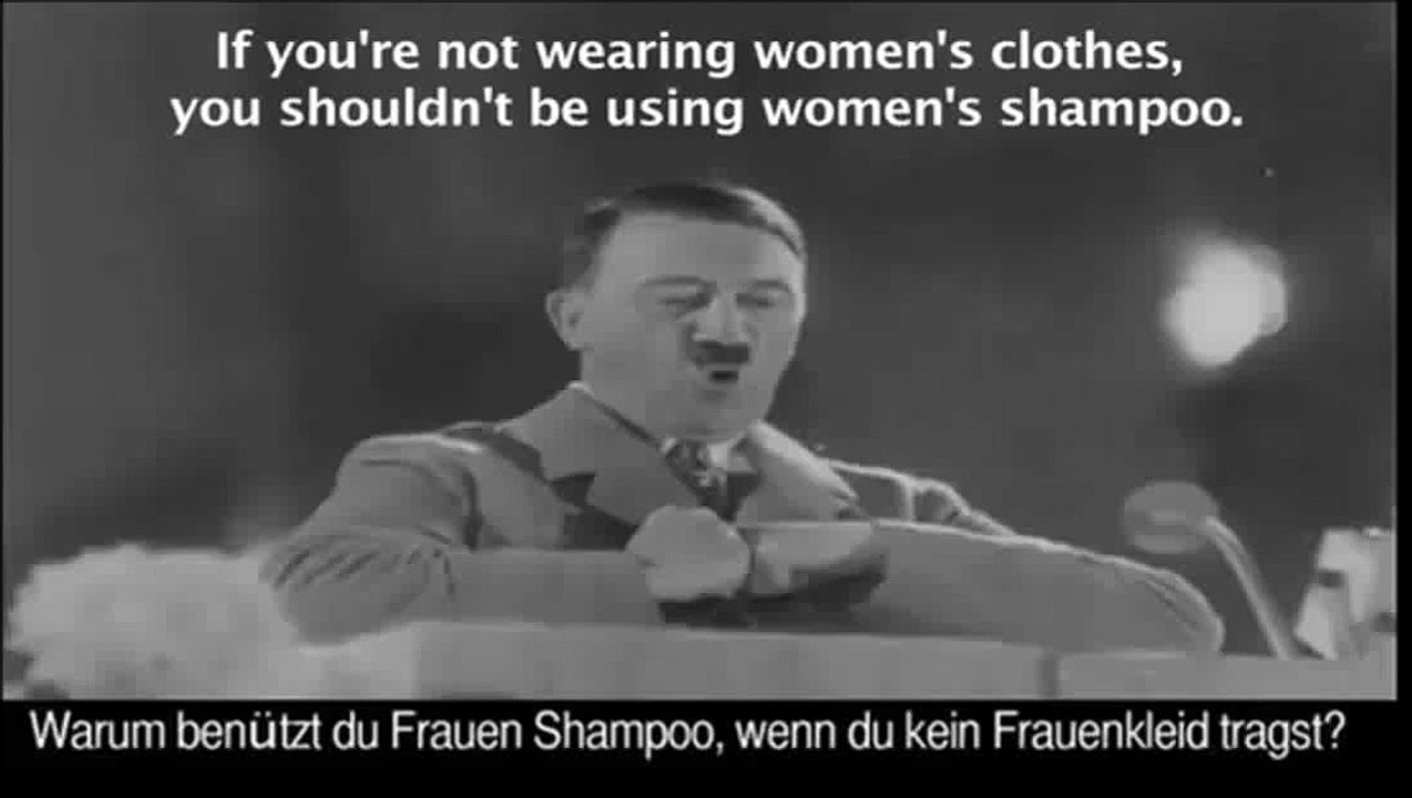 Adolf HITLER Shampoo Commercial for Biomen