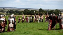 British history enthusiasts reenact Roman battle