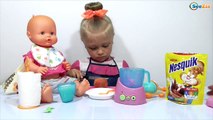 ✔ Nenuco Baby Doll  Nesquik with milk for my Toy - Завтрак для Куклы от Ярославы. Серия 34 ✔
