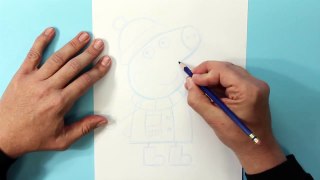 Cómo dibujar a Peppa Pig con ropa de Invierno - How to draw Peppa Pig winter clothing