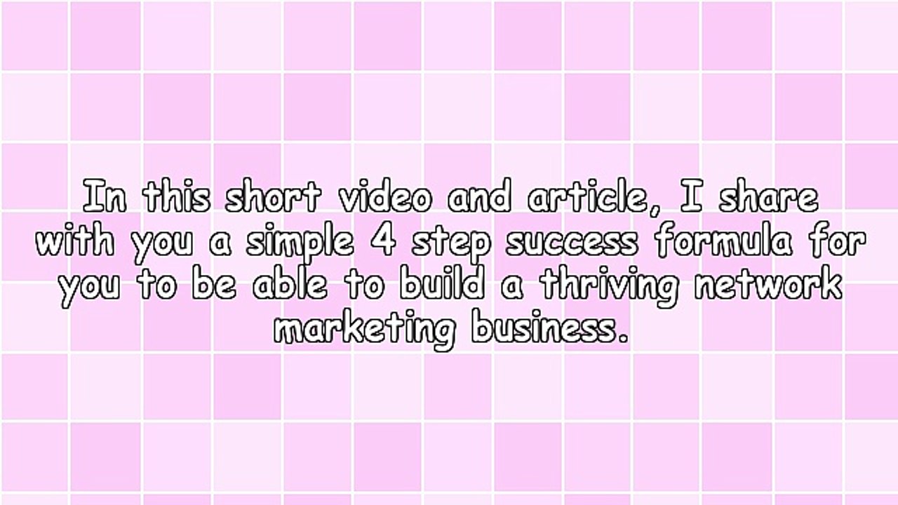 Network Marketing Business : The 4 Foundation Points To A Thriving Network Marketing Business