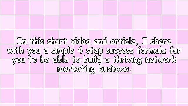 Network Marketing Business : The 4 Foundation Points To A Thriving Network Marketing Business