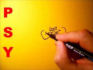 Gangnam STYLE, Funny PSY cartoon, Drawing Caricature