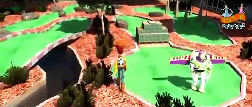 Disney Toy Story Buzz Lightyear and Sheriff Woody riding Lightning McQueen Disney Cars