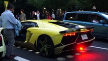 【爆音】青山にてランボルギーニ集団諸星一家出発!!Lamborghini group in TOKYO!!
