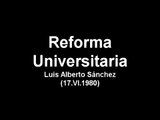 Reforma Universitaria (I) por Luis Alberto Sánchez