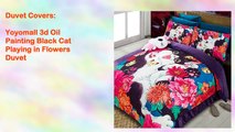 Yoyomall 3d Oil Painting Black Cat Playing in Flowers Duvet